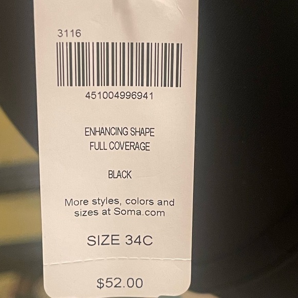 Soma bra in black size 34C New With Tags - Picture 5 of 6